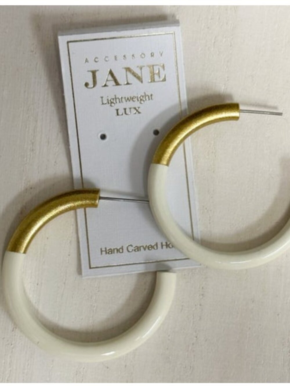 Accessory Jane Hoop Earring, Cream